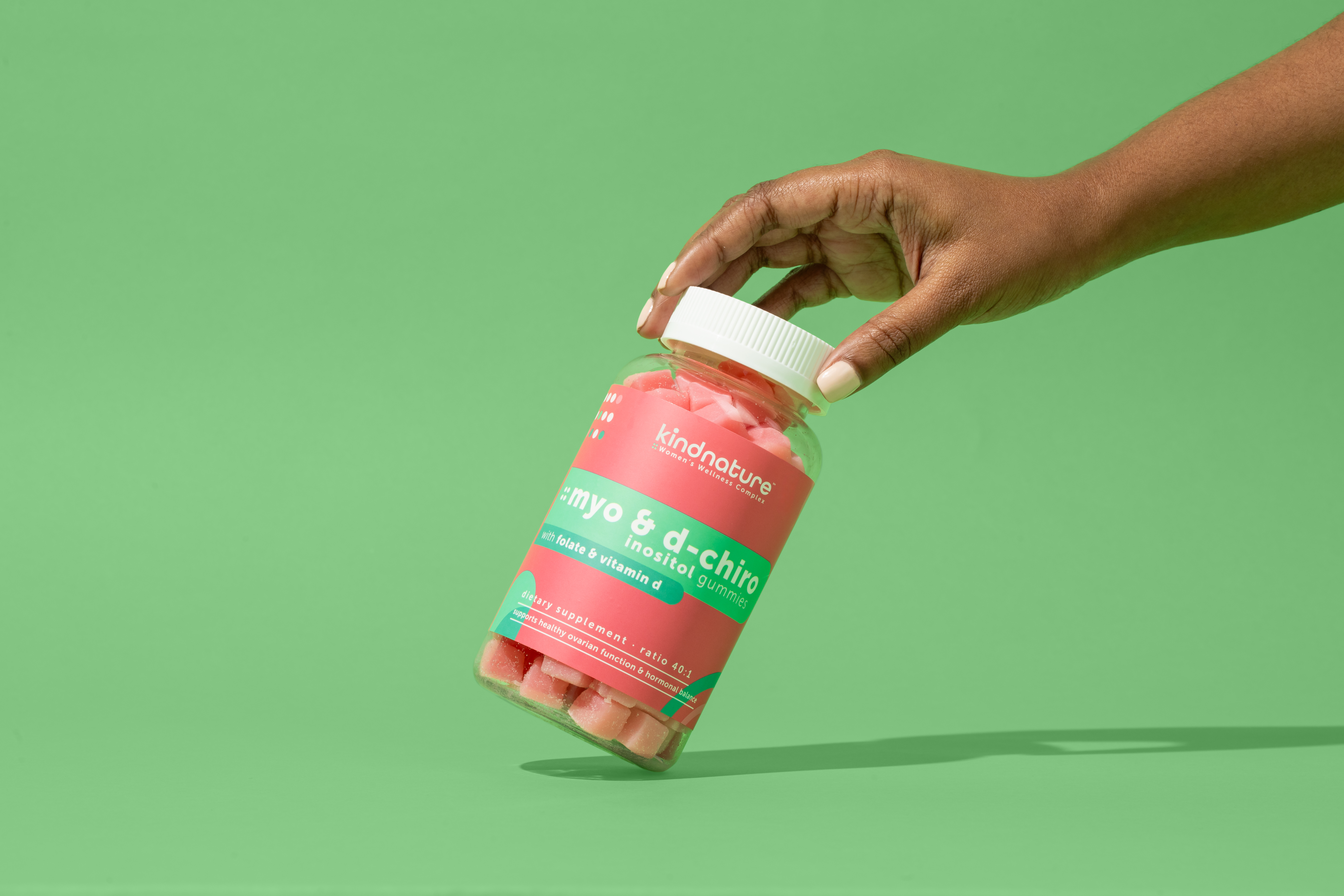 KINDNATURE Myo-Inositol & D-Chiro Inositol Gummies bottle — 2000mg myo-inositol for anxiety and hormone support